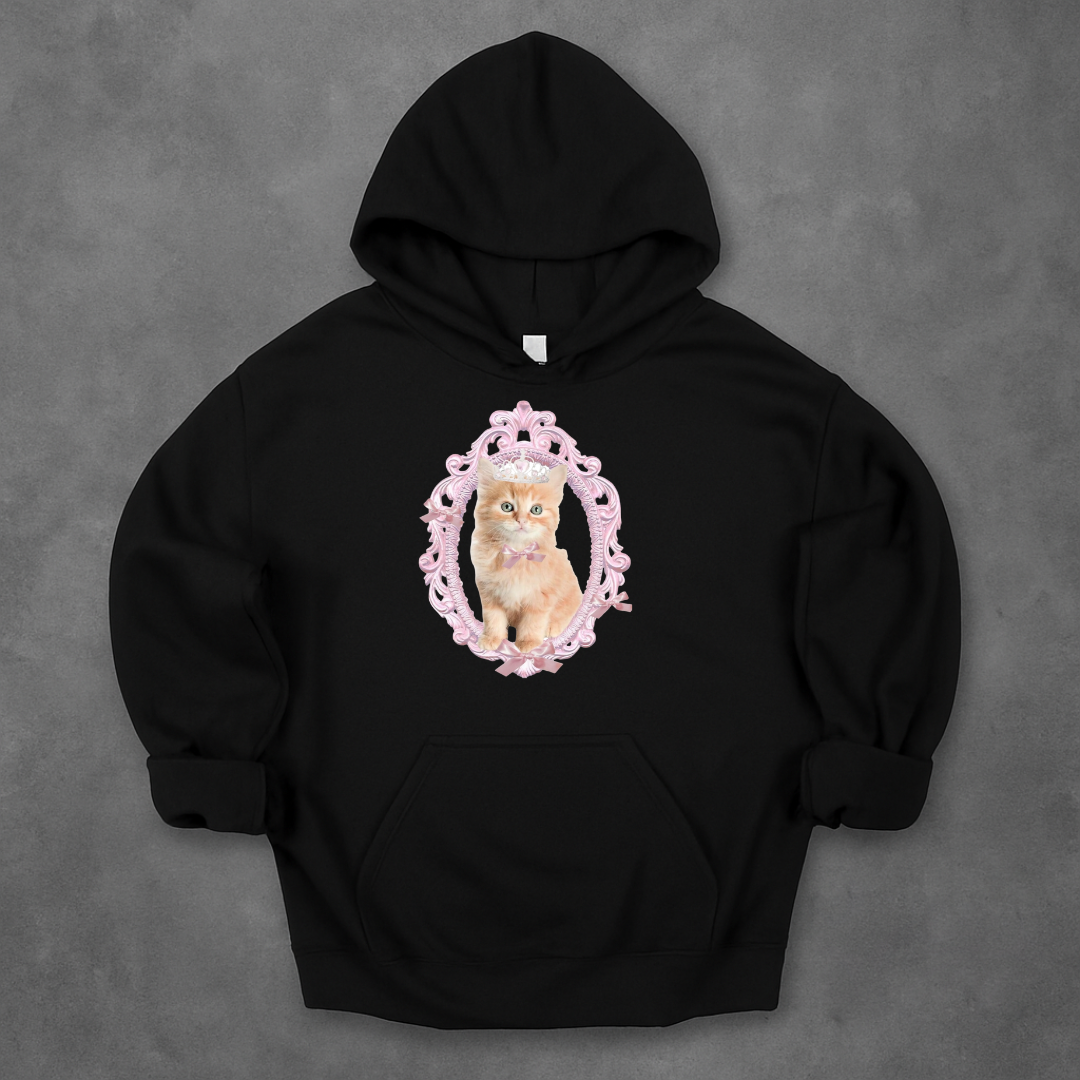 Orange Coquette Cat Hoodie