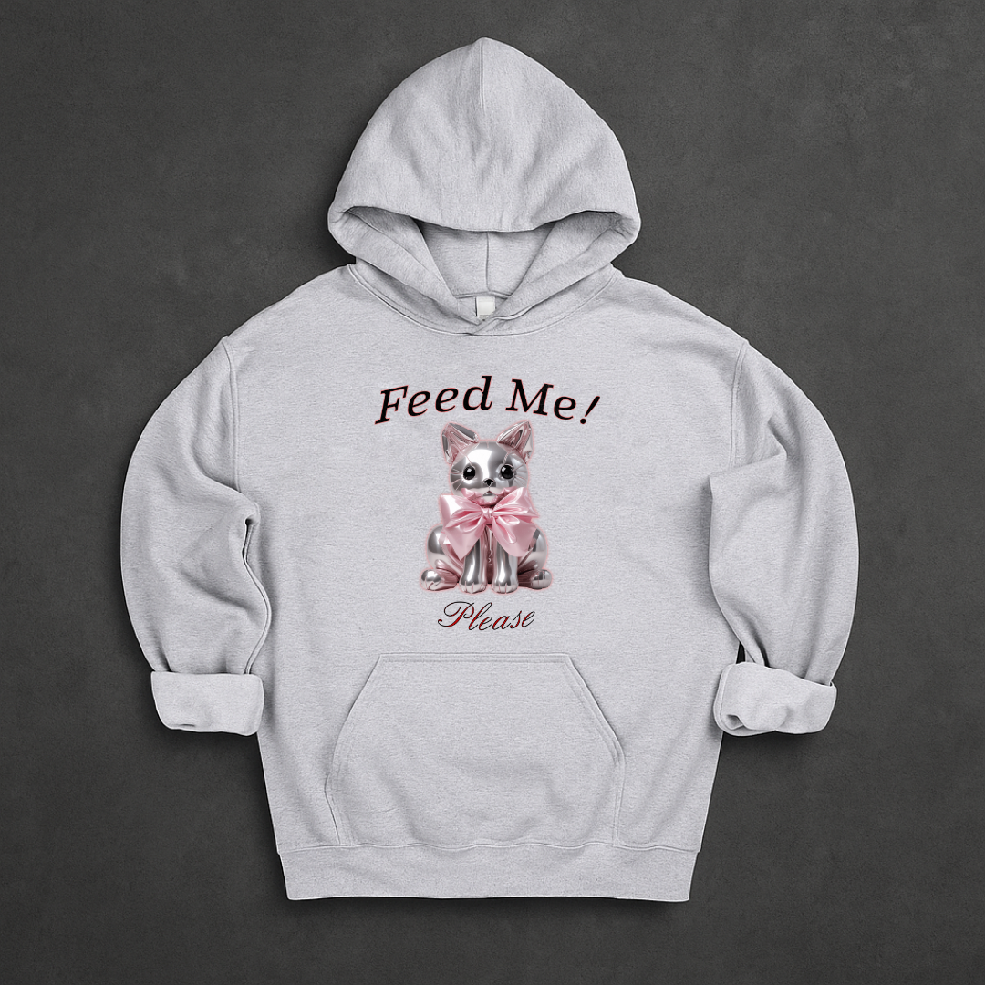 "Feed Me" Ballon Cat Hoodie