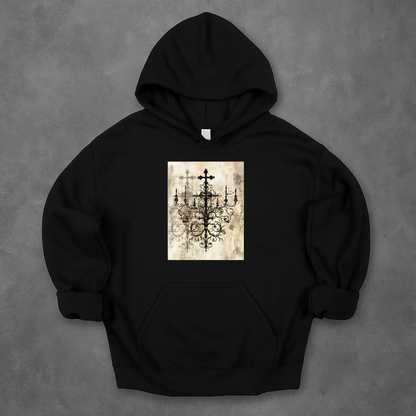 Gothic Filigree Crosses Hoodie