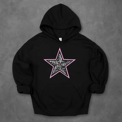 Lace And Leopard Star Print Hoodie