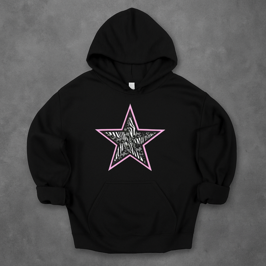 Lace And Leopard Star Print Hoodie