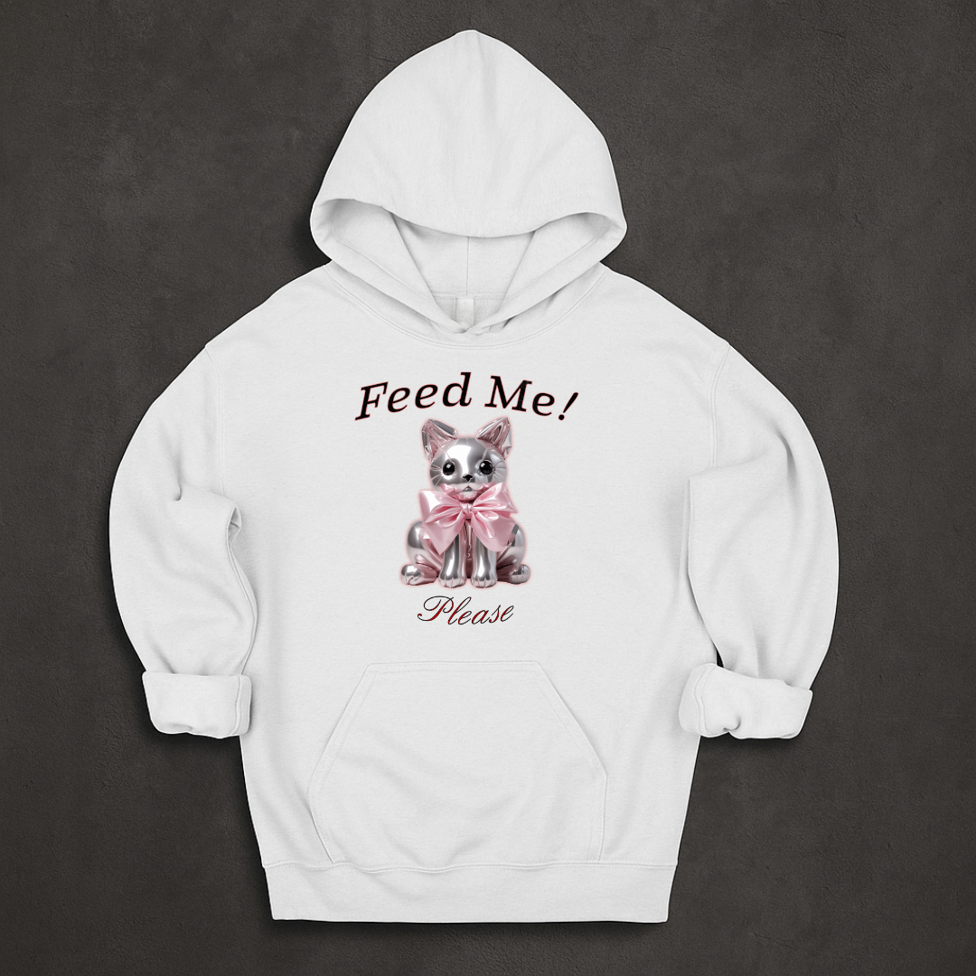 "Feed Me" Ballon Cat Hoodie