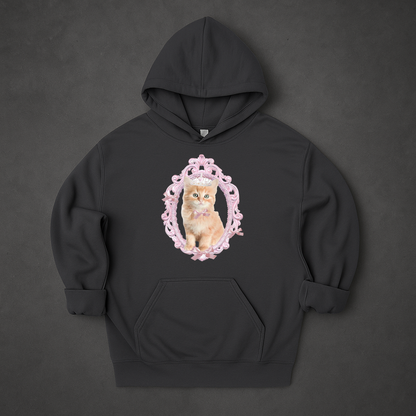 Orange Coquette Cat Hoodie