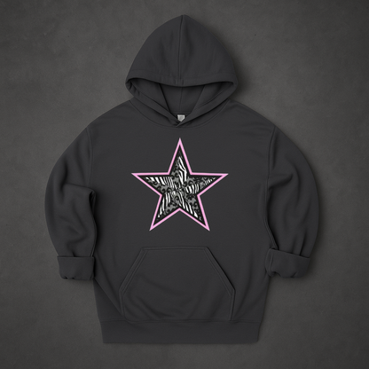 Lace And Leopard Star Print Hoodie
