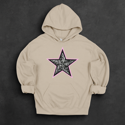Lace And Leopard Star Print Hoodie