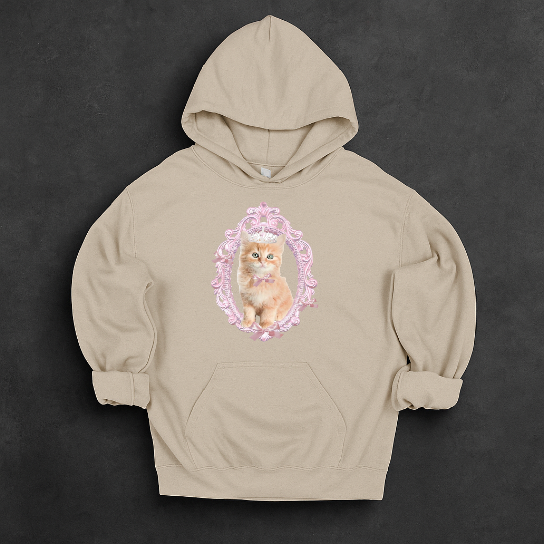 Orange Coquette Cat Hoodie