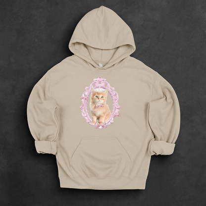 Orange Coquette Cat Hoodie