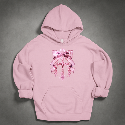 Gothic Big Ribbon ✟ Cross Jewellery Hoodie
