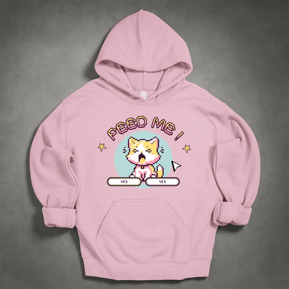 "Feed Me!" Pixel Cat Hoodie