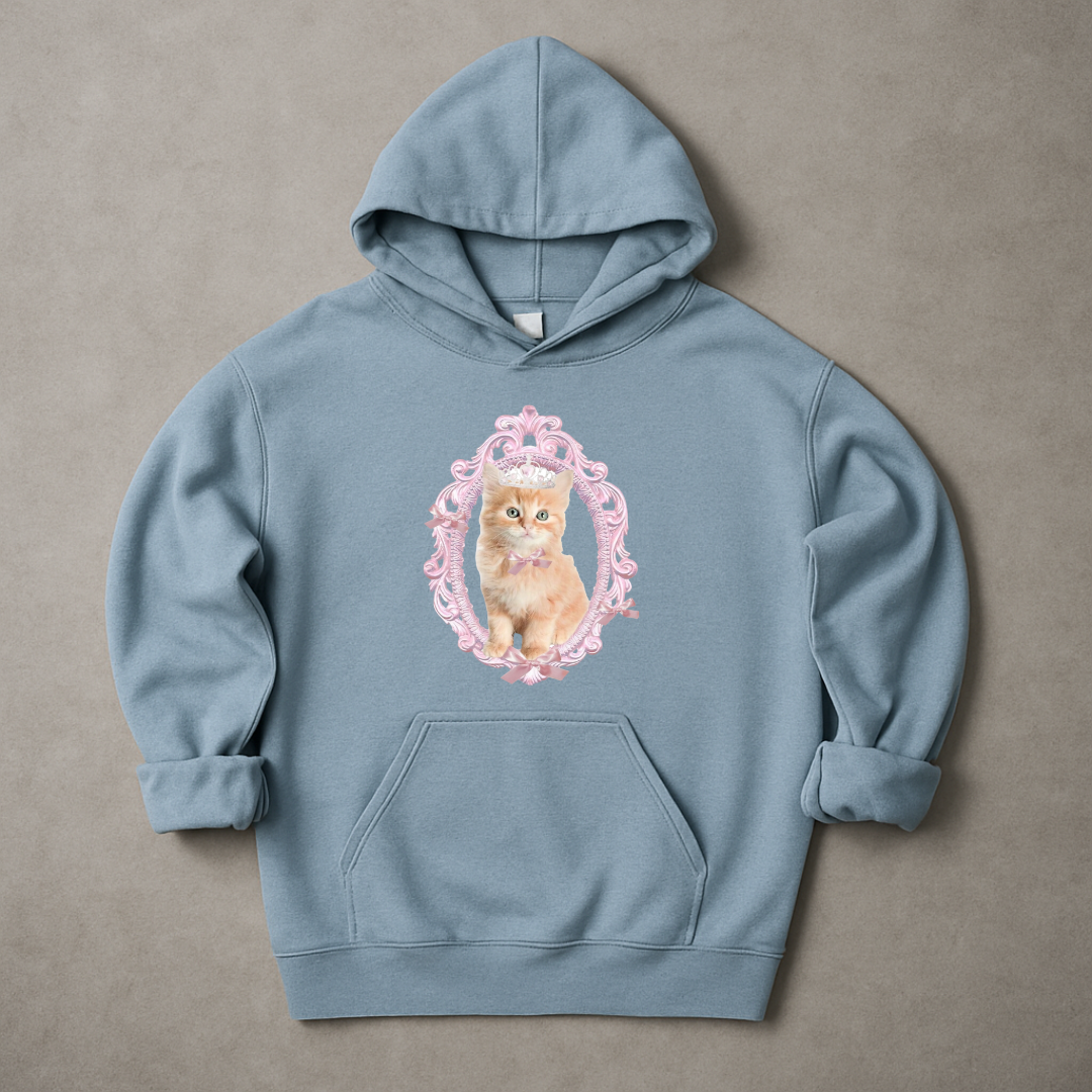 Orange Coquette Cat Hoodie