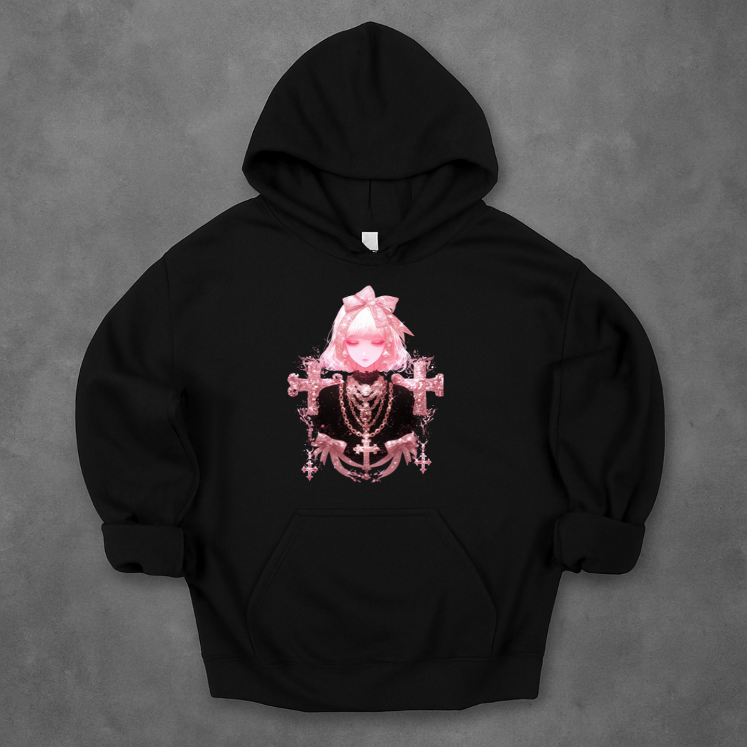 Gothic Anime Short Hair Girl Hoodie